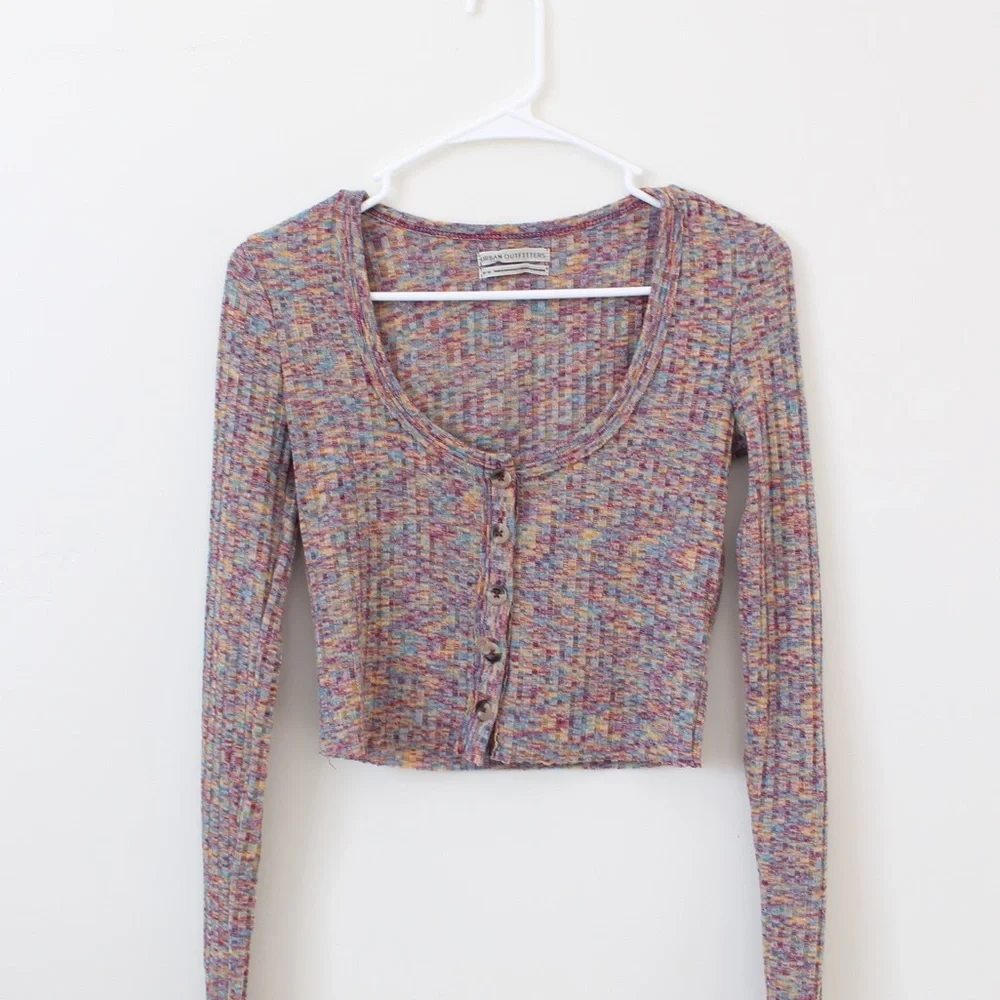 Urban Outfitters multicolor cardigan crop top - Picture 3 of 6